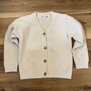 Cotton On Kids Cream Textured Knit Cardigan Sweater | Size 5/6 | Button Front